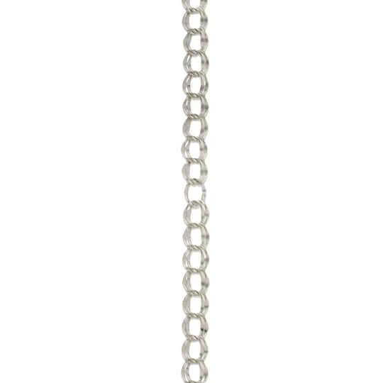 7.5&#x22; Rhodium Double Curb Charm Bracelet by Bead Landing&#x2122;